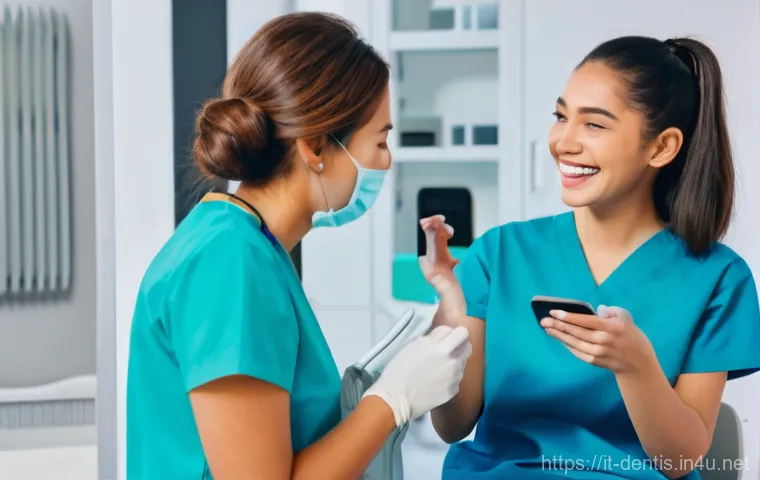 치과 마케팅 성공 전략 - **Prompt:** A serene and efficient dental reception area in Italy. A diverse adult patient is comfor...