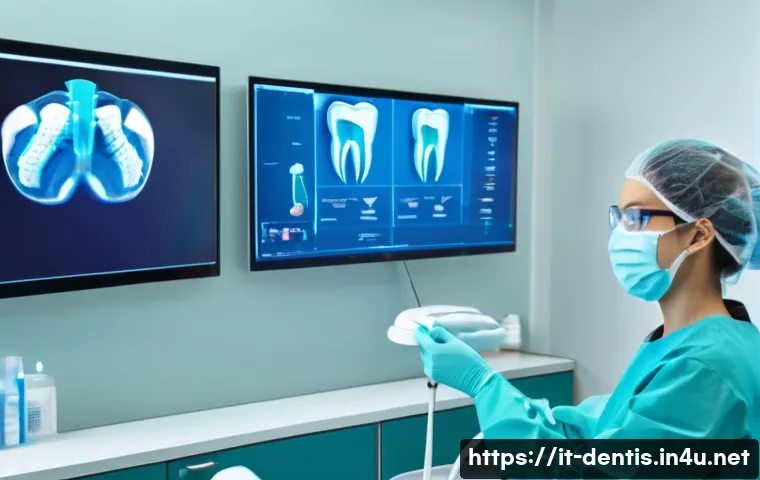 치과 교정 전문의 자격 취득 과정 - A modern Italian university dental clinic classroom scene, showing diverse dental students in profes...