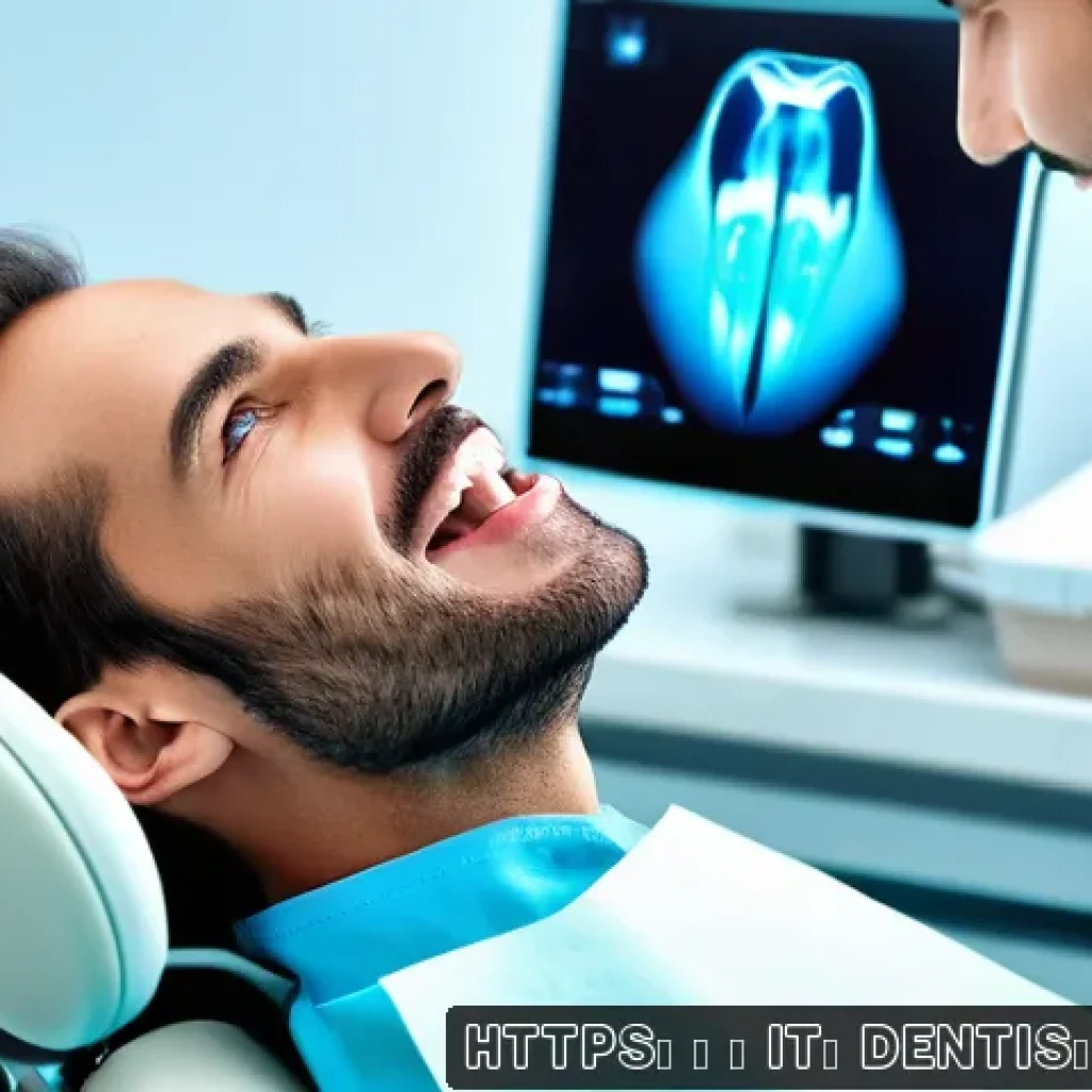 치과 보철물 제작 과정 이해 - A modern dental clinic scene featuring a dentist performing a detailed clinical evaluation on an Ita...