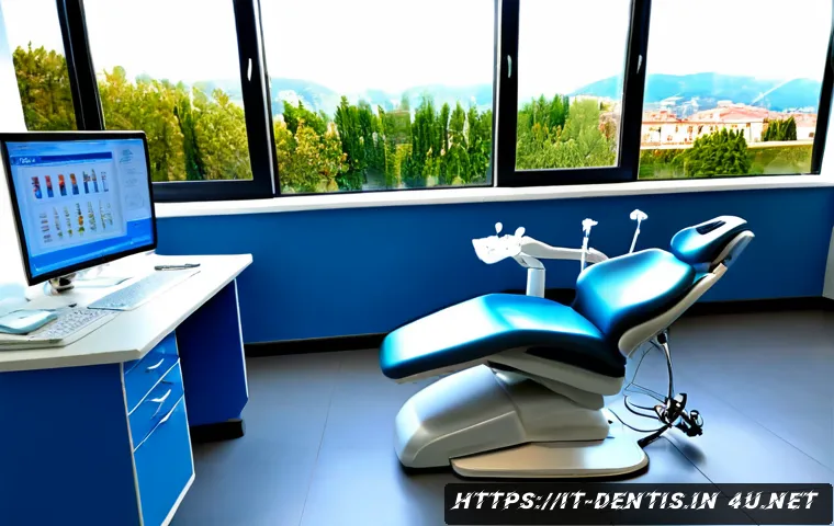 Home 17 치과 장비 구매 시 고려사항 - Photorealistic modern dental clinic in Italy, senior dentist and practice manager in neat profession...